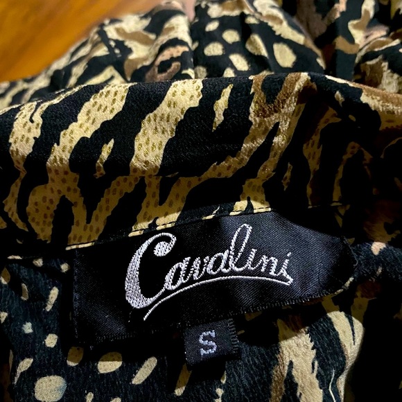Cavalini Women’s Button Up Leopard Print Long Sleeve Blouse Size Small - Picture 11 of 12